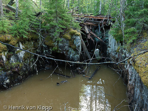 Gruvhål i skogen