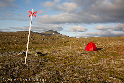 Tältplats på vinterleden